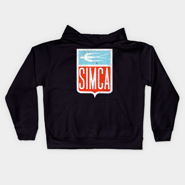 Simca (Société Industrielle de Mécanique et Carrosserie Automobile; Mechanical and Automotive Body Manufacturing Company) Kids Hoodie by CultOfRomance